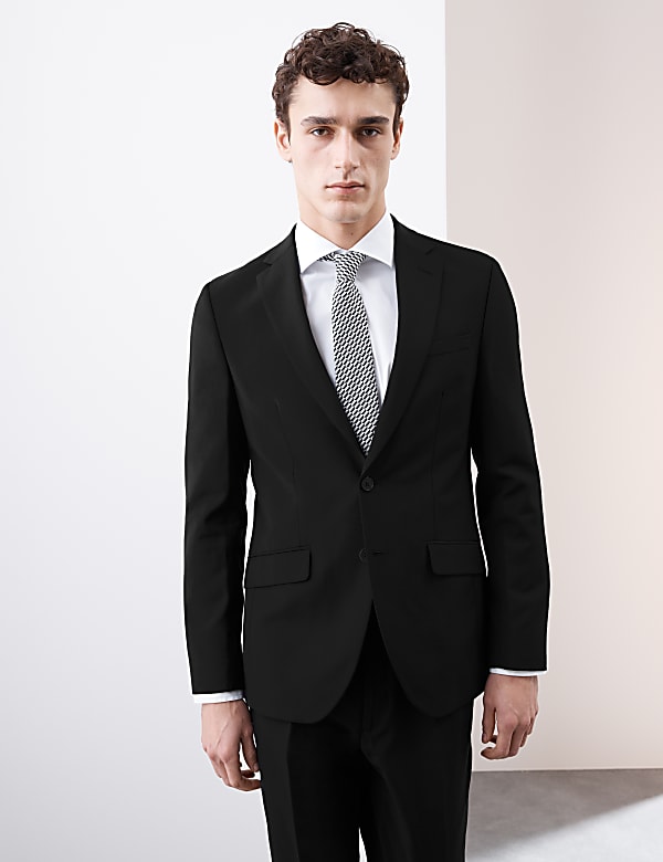 Slim Fit Wool Blend Stretch Suit - CZ