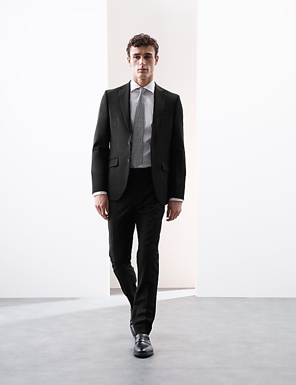 Slim Fit Wool Blend Stretch Suit - CZ