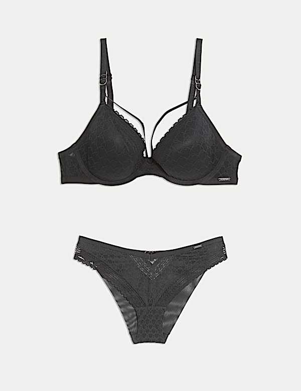 Vienna Lace Wired Plunge Bra Set A-E - PT