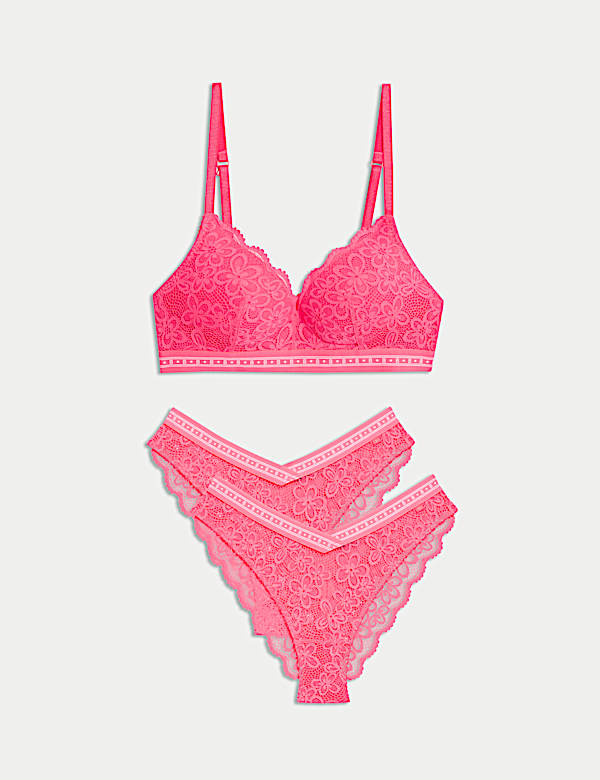 Cleo Lace Non Wired Plunge Bra Set A-E - CA