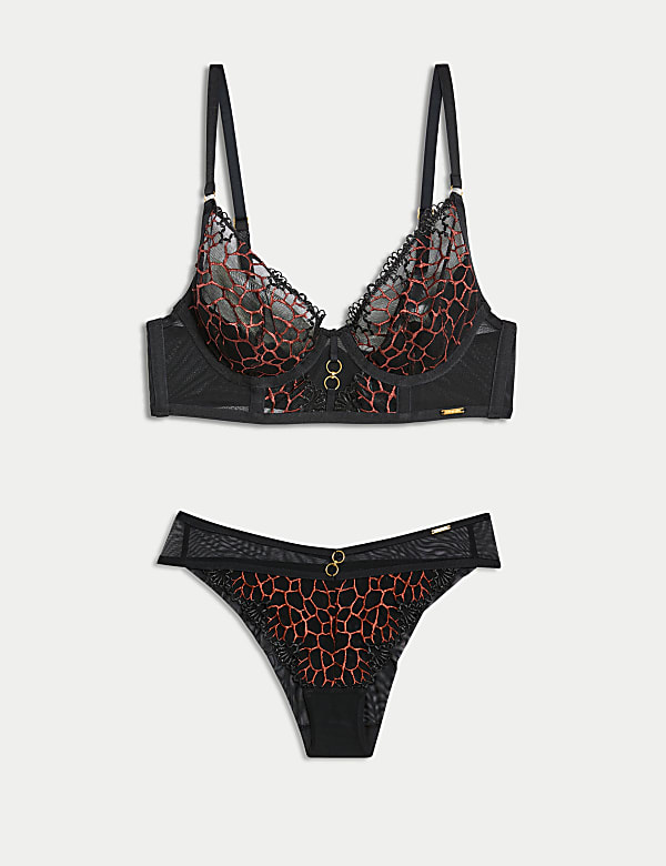 Setje met lange Evora-plunge-bh met beugel, cupmaten A-E - BE