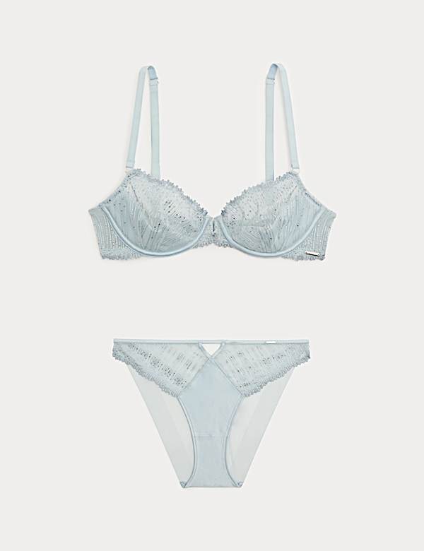 Florence Embroidery Quarter Cup Balcony Bra Set A-E - CH