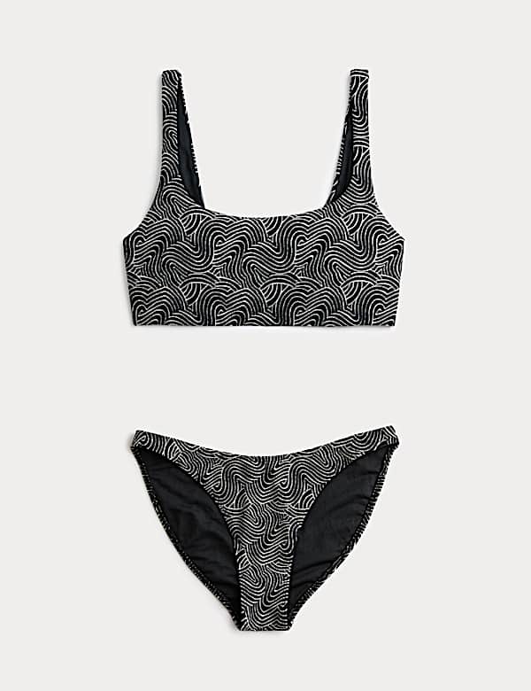 Printed Scoop Neck Bikini Set - CH