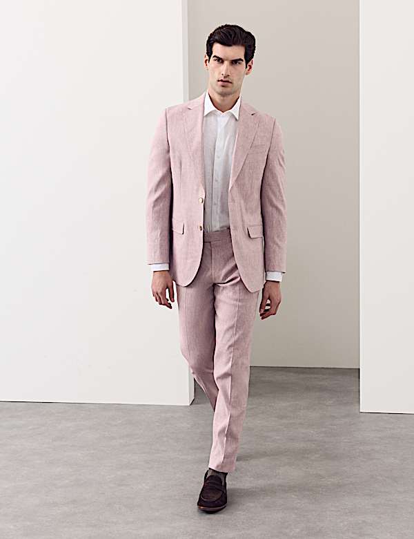 Costume 2 pi&egrave;ces coupe ajust&eacute;e en lin m&eacute;lang&eacute; italien Performance - CA