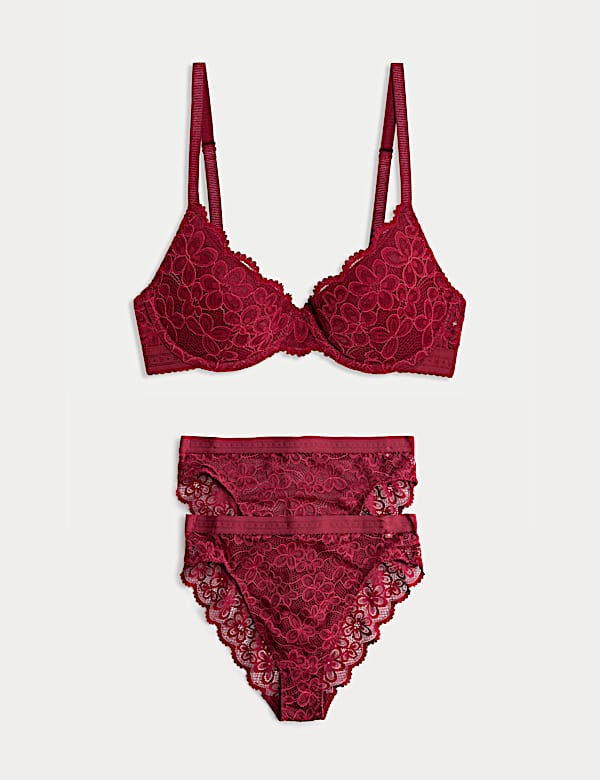 Cleo Lace Wired Demi Cup Bra Set A-E - BN