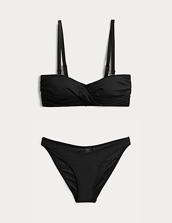 Ensemble maillot de bain bandeau ampliforme &agrave; devant torsad&eacute; - BE