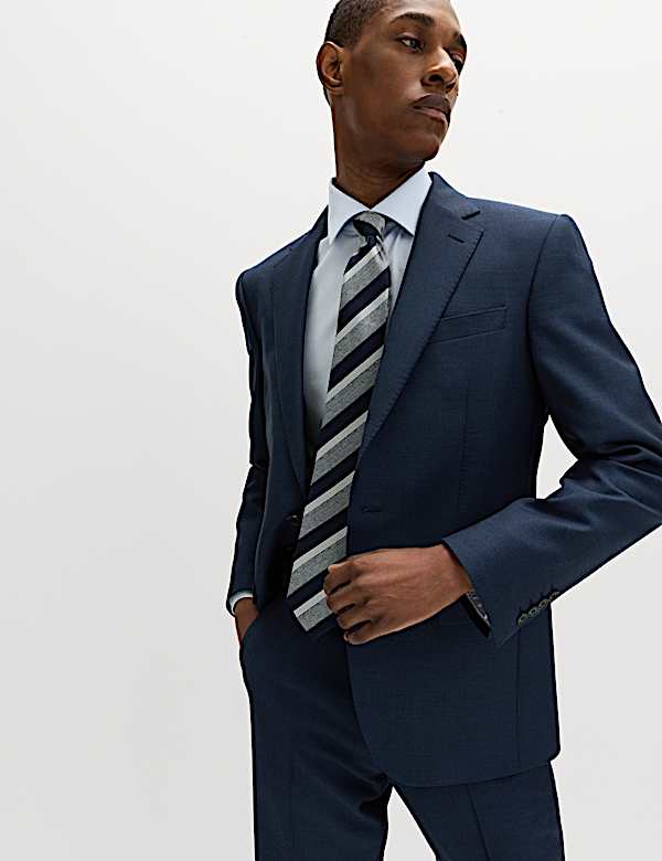 2 Piece Regular Fit Pure Wool Suit Jacket - JE