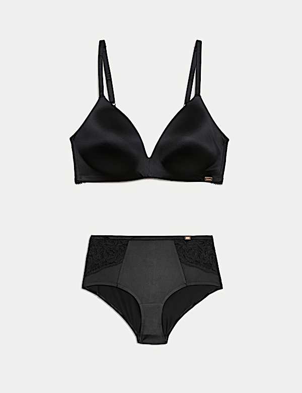 Smoothing Non Wired Plunge Bra Set - IL