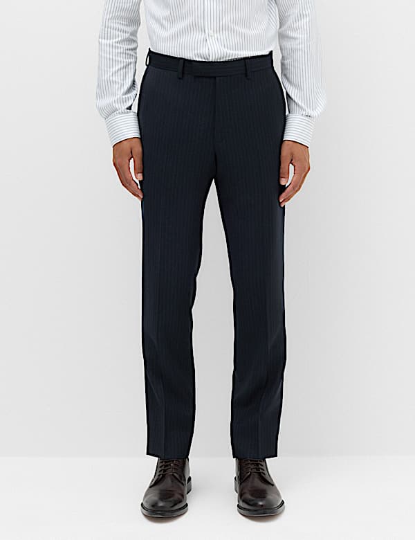 2 Piece Regular Fit Pure Wool Striped Suit - BE
