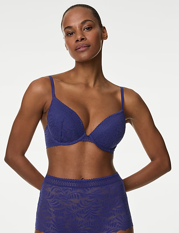 Flexifit&trade; Lace Wired Push-Up Bra Set A-E - AL