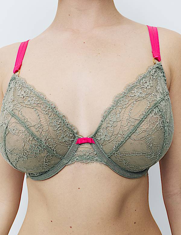 Ida Lace Wired Plunge Bra Set F-H - LU