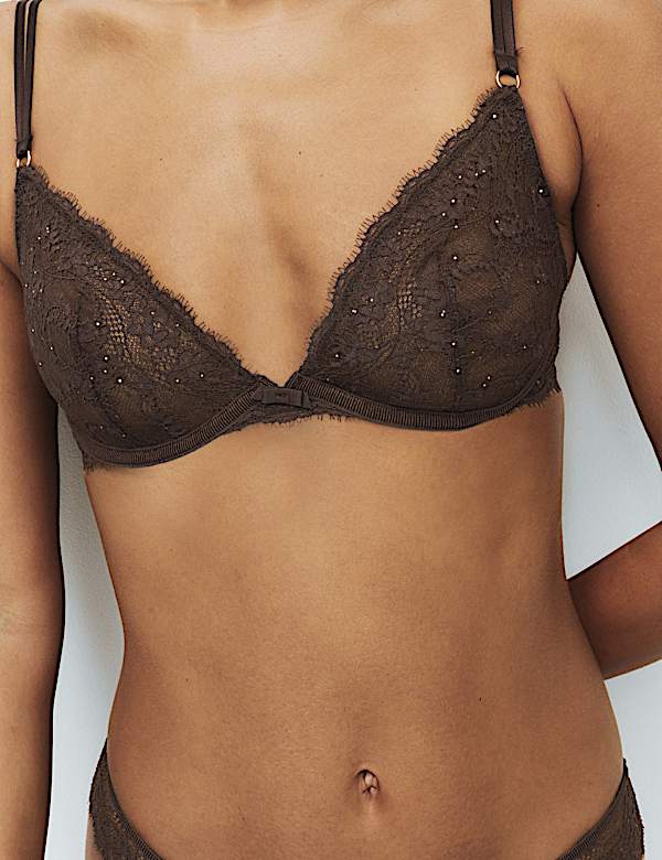 Ida Lace Wired Plunge Bra Set A-E - BN