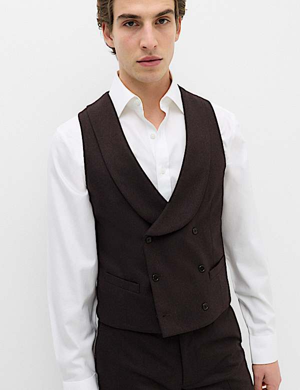 3 Piece Tailored Fit Micro Check Tweed Suit - BN