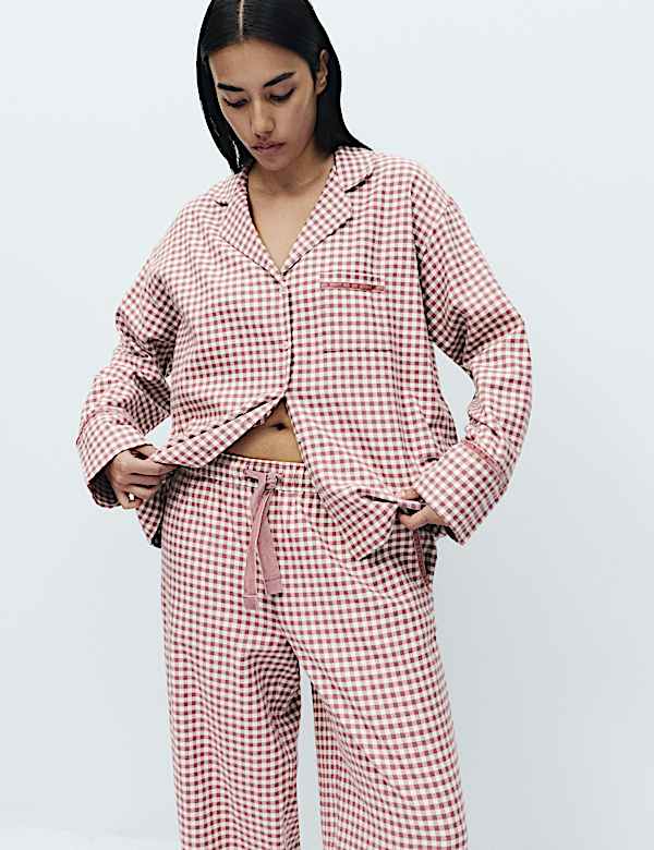 Flannel Gingham Revere Pyjama Set - MX