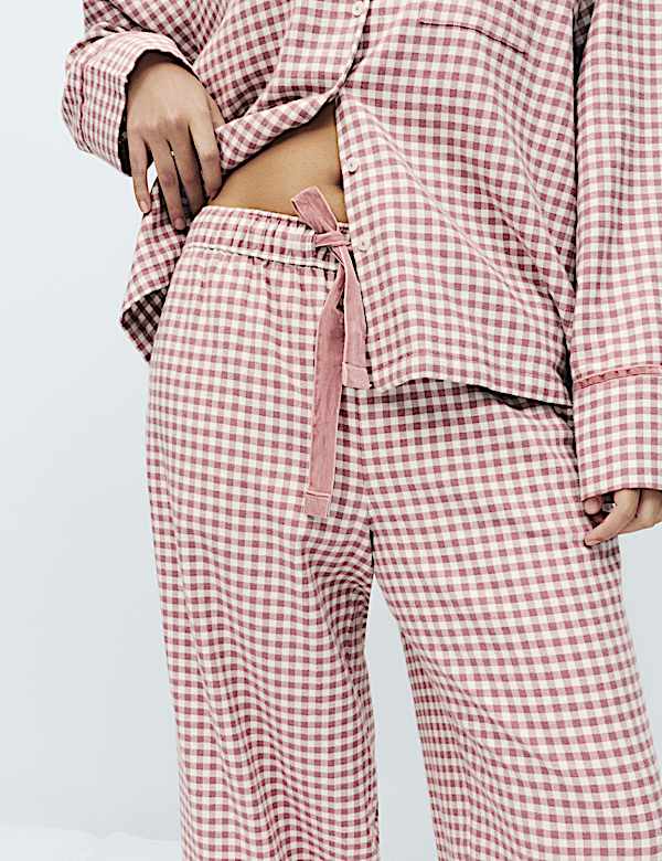 Flannel Gingham Revere Pyjama Set - MX
