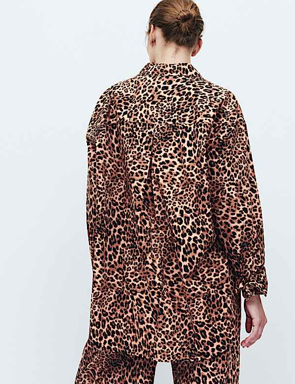 Pure Cotton Animal Print Pyjama Top & Bottom Set - ES