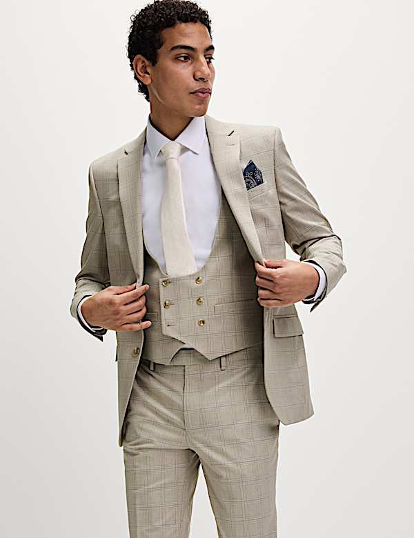 Slim Fit Check Suit  - NL