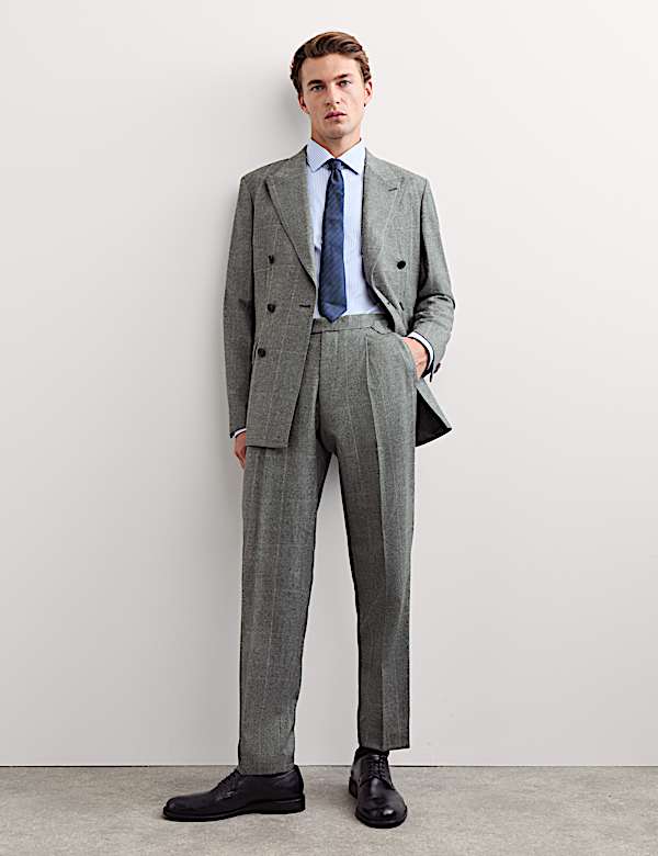 2 Piece Pure Wool Flannel Prince of Wales Check Suit - AU