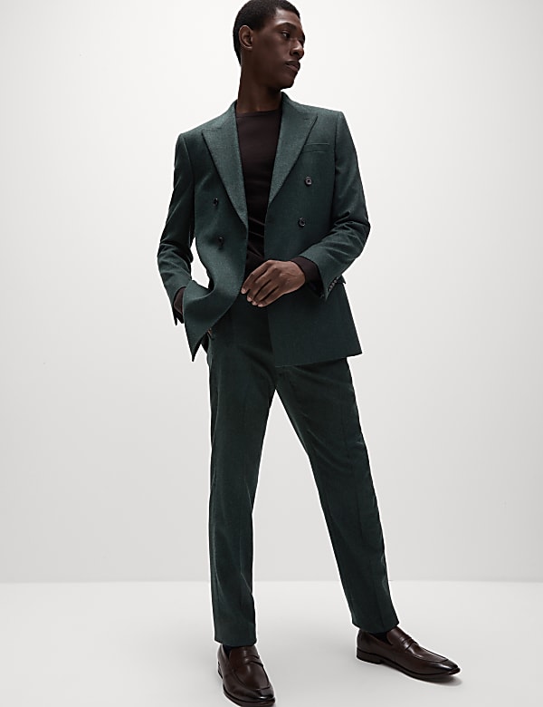 Tailored Fit Wool Rich Double Breasted Suit  - NZ