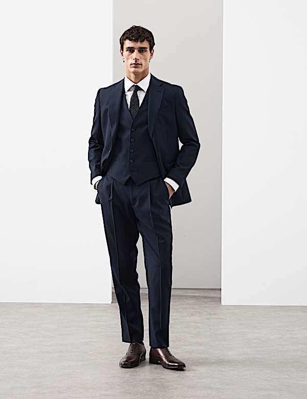 Tailored Fit Pure Wool Check Suit - FI