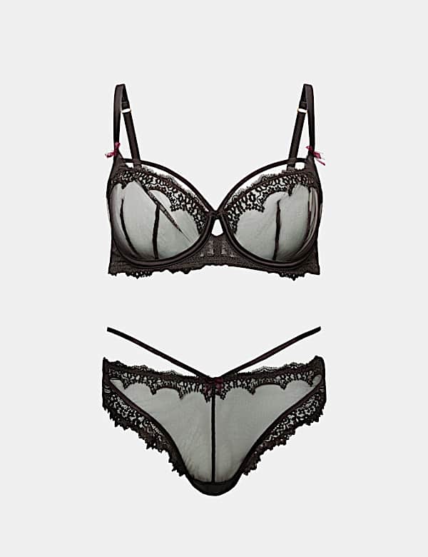 Magda Embroidery Wired Balcony Bra Set A-E - MV
