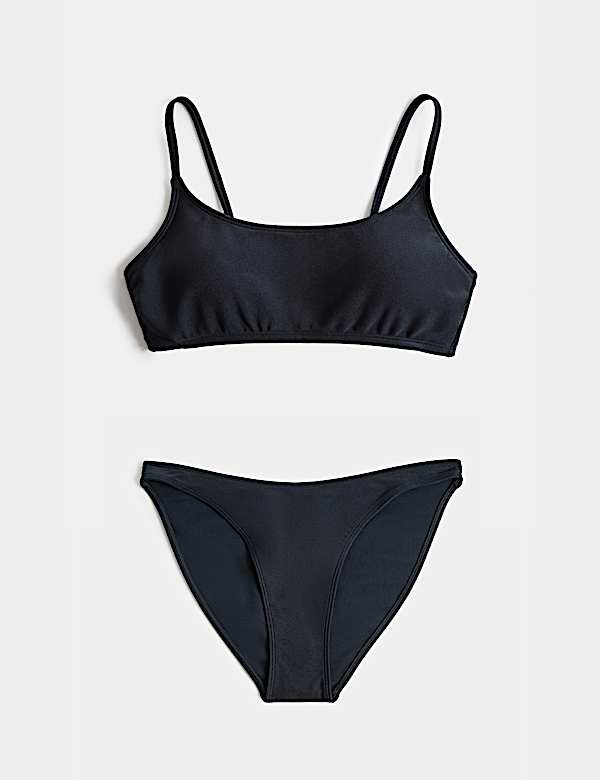 Scoop Neck Cropped Bikini Set - VN