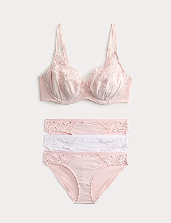 Amelia Lace Wired Full Cup Bra Set A-E - ES