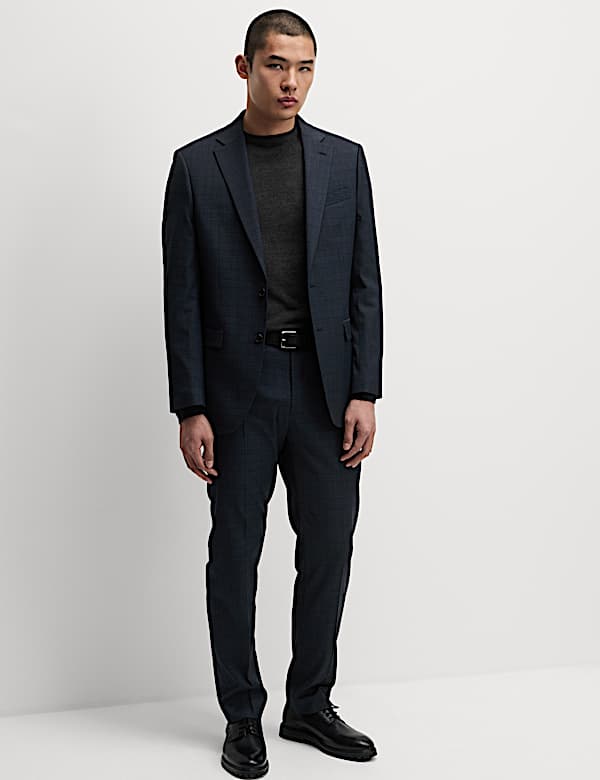 Regular Fit Shadow Check Suit  - KR