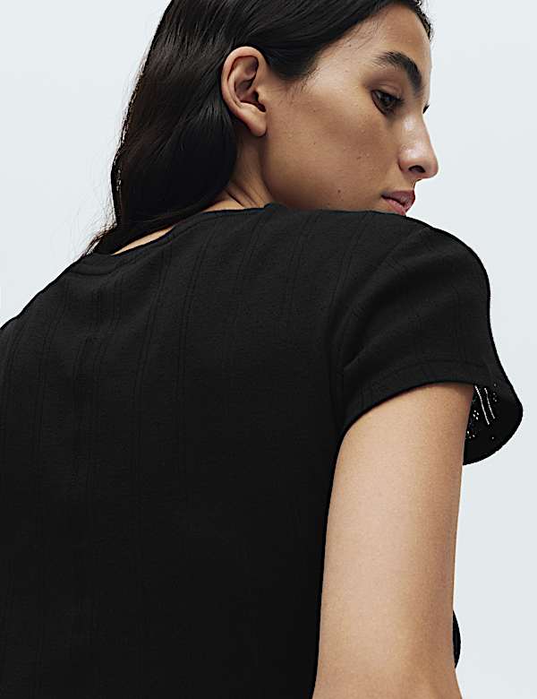 Pure Cotton Pointelle Pyjama Top Set - AU