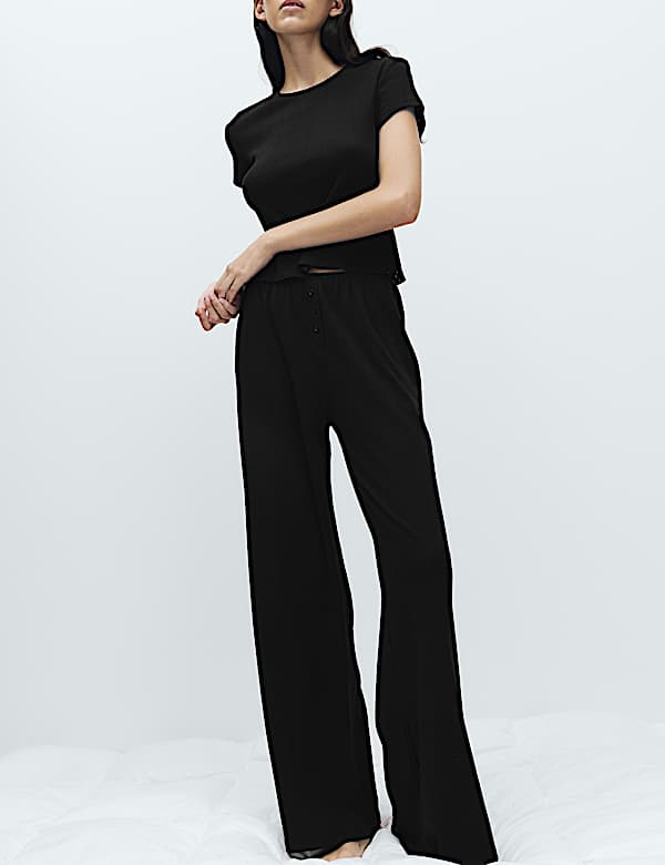 Pure Cotton Pointelle Pyjama Top Set - AU