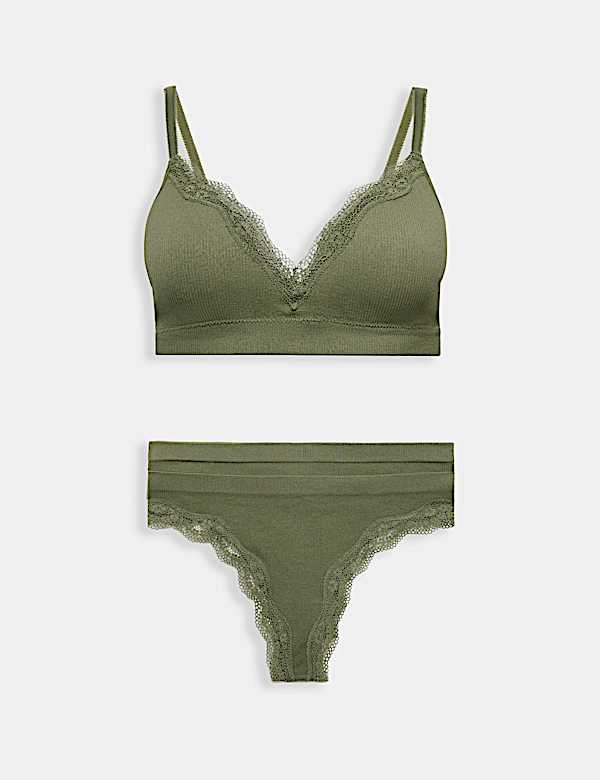 Jasmine Lace Seamfree Non Wired Plunge Bra Set A-E - AU