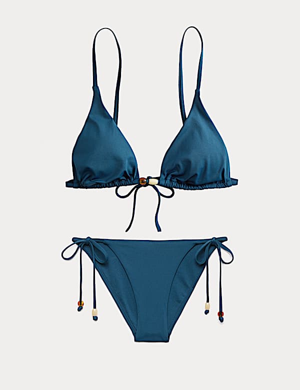 Ensemble bikini triangle à détails en perles - FR