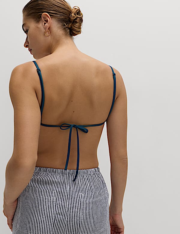 Ensemble bikini triangle à détails en perles - FR