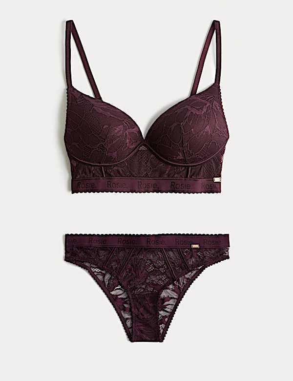 Soutien-gorge plongeant sans armature en dentelle, bonnets A &agrave; E - LU