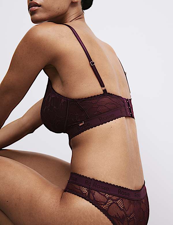 Soutien-gorge plongeant sans armature en dentelle, bonnets A &agrave; E - LU