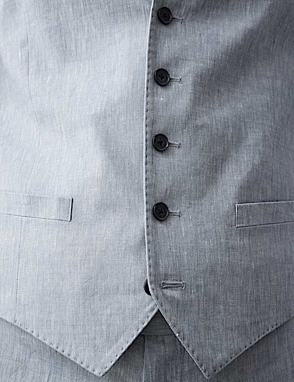 Anzug aus italienischem Funktionsleinen-Mischgewebe mit eng anliegender Passform  - AT