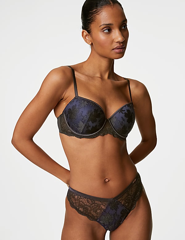 Cosmos Wired Push Up Balcony Bra Set - US