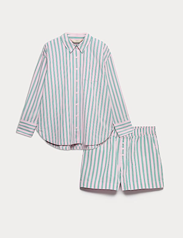 Pure Cotton Poplin Striped Pyjama Set - EE