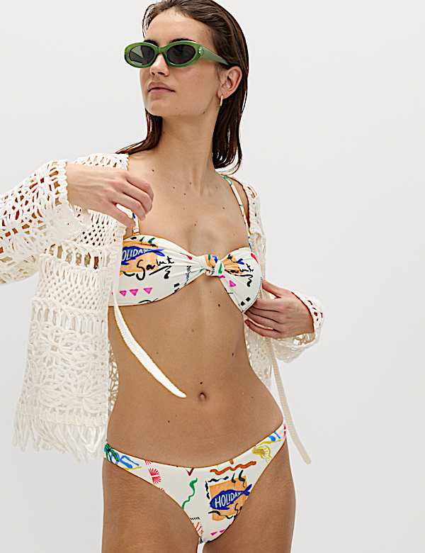 Printed Bandeau Tankini Set - NZ