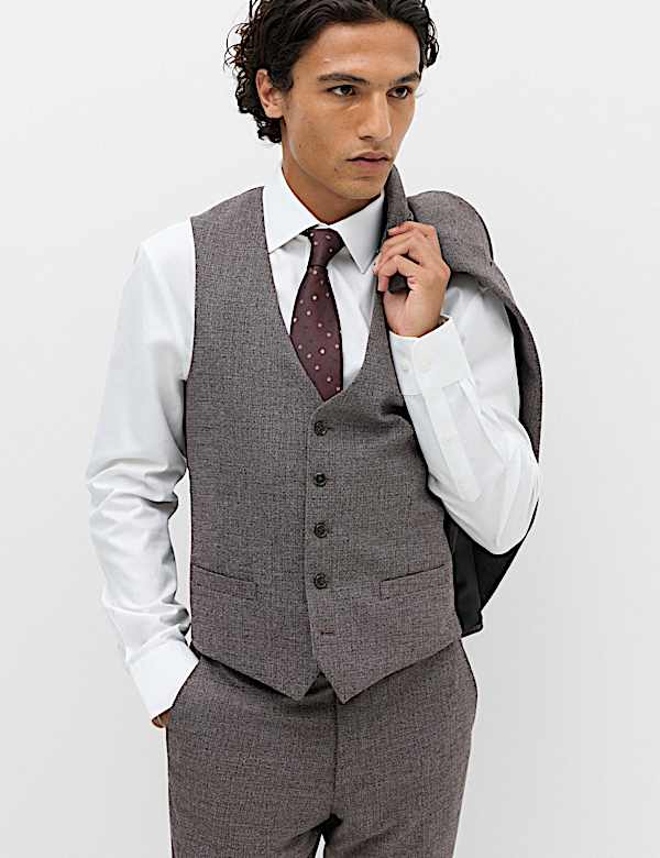 3 Piece Tailored Fit Micro Check Suit - KR
