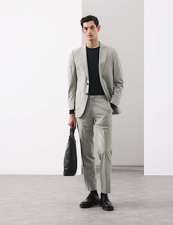 Tailored Fit Italian Wool Blend Performance Suit - DK