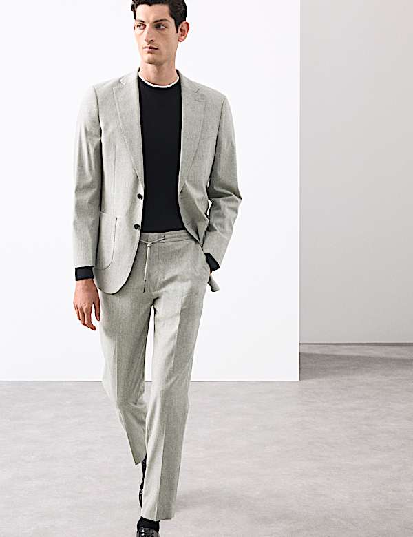 Tailored Fit Italian Wool Blend Performance Suit - DK