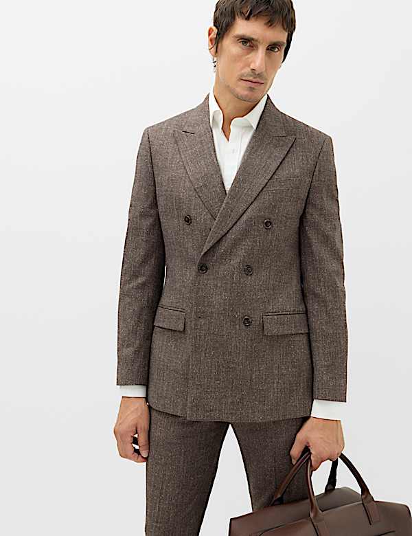 2 Piece Tailored Fit Textured Stretch Suit