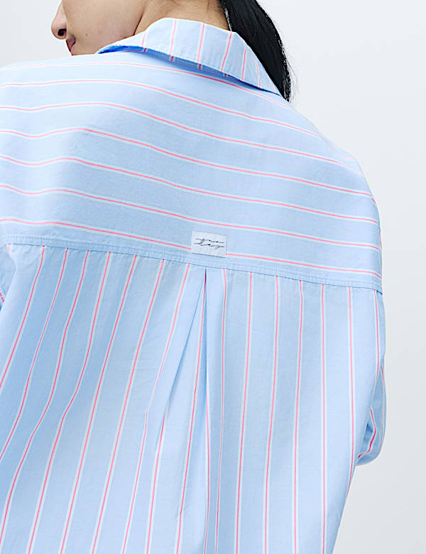 Pure Cotton Poplin Striped Pyjama Set - TW