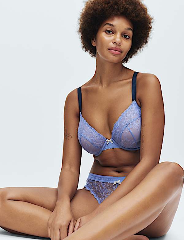 Anna Lace Wired Plunge Bra Set F-H - AU