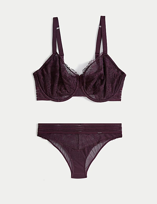 Marseilles Lace Wired Balcony Bra Set F-H - RO