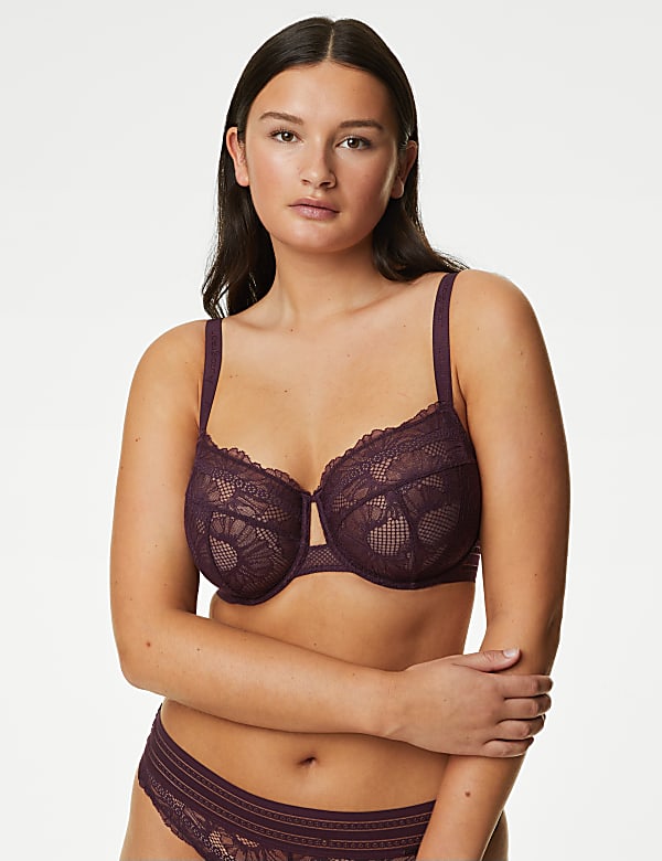 Marseilles Lace Wired Balcony Bra Set F-H - RO