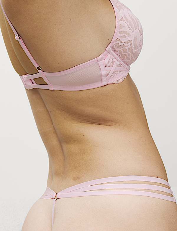 Lindy Lace Wired Plunge Bra Set A-E - GR