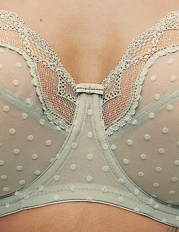 Mesh Wired Extra Support Bra Set F-J - CY