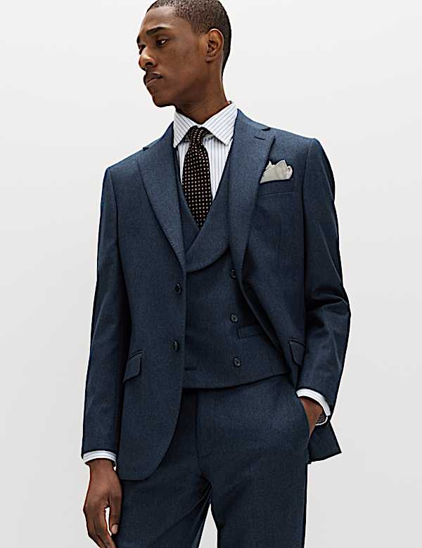 3 Piece Tailored Fit Italian Wool Rich Tweed Suit